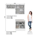Ver imagem 3 de Lavanderia Modulada 03 Peças 100% MDF com Aéreo Basculante e Tampo Branco HP/Calcare Emilly