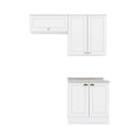 Ver imagem 2 de Lavanderia Modulada 3 Peças com Tampo Emily Espresso Móveis Branco