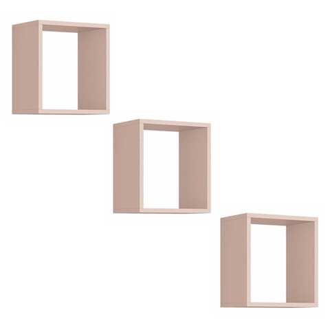 Kit 3 Nichos Juju Rosa Fosco - Reller Móveis