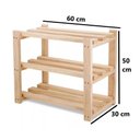 Ver imagem 2 de Sapateira, Estante, Organizador Madeira de Pinus 3 Prateleiras, 9 Pares de Sapato