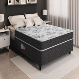 Cama Box Conjugada Ortopedica Casal de Espuma com 2 Travesseiros Lucas Home Unique 138 Cm - 1