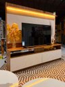 Ver imagem 3 de Estante Rack Home Painel TV de até 50 55 65 Polegadas Mármore/Ripado