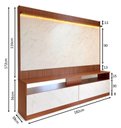 Ver imagem 1 de Estante Rack Home Painel TV de até 50 55 65 Polegadas Mármore/Ripado