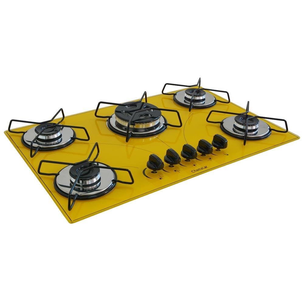 Cooktop Gás 5 Bocas Chama Tripla 127/220 Amarelo - 2