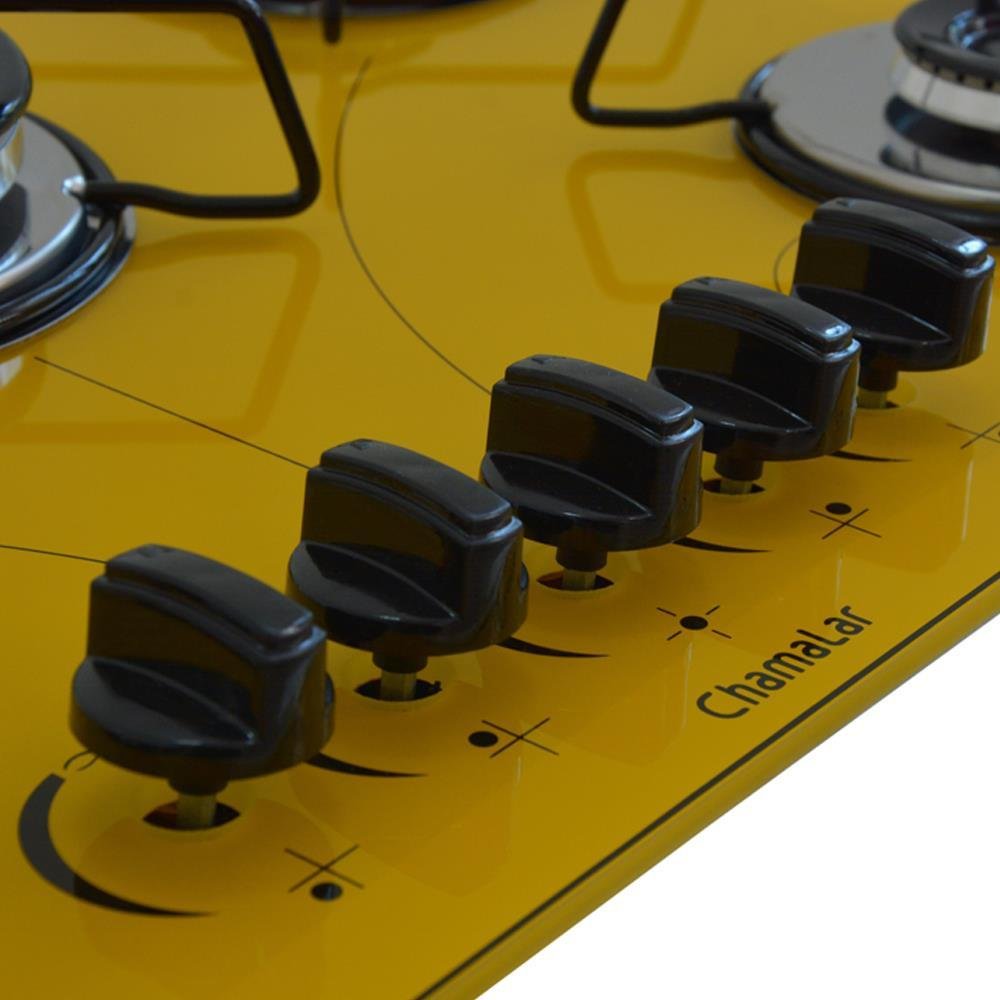 Cooktop Gás 5 Bocas Chama Tripla 127/220 Amarelo - 3