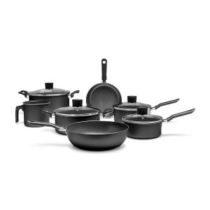 Conjunto de Panelas 7 Peças Ebony Antiaderente Preto Brinox 7190/401