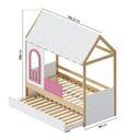 Ver imagem 4 de Bicama Infantil Casinha com LED e Janela New Garden Casatema MadeiraOriginals Rosa/Marrom