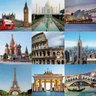 Papel De Parede Pontos Turísticos Países Colorido Vinílico - 1