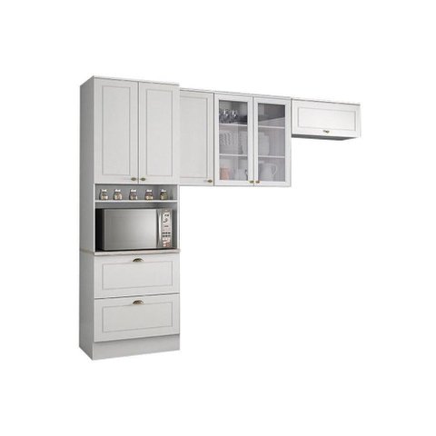 Cozinha Modulada Henn Americana 3 Peças (2 Armários + 1 Paneleiro) Cpt05 Branco