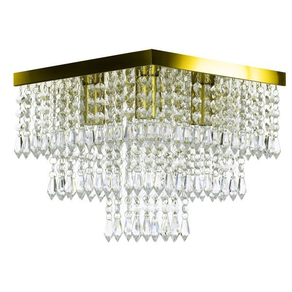 Lustre De Cristal Acrilico Sweetcrillic 30x30 Dourado Gold - 2