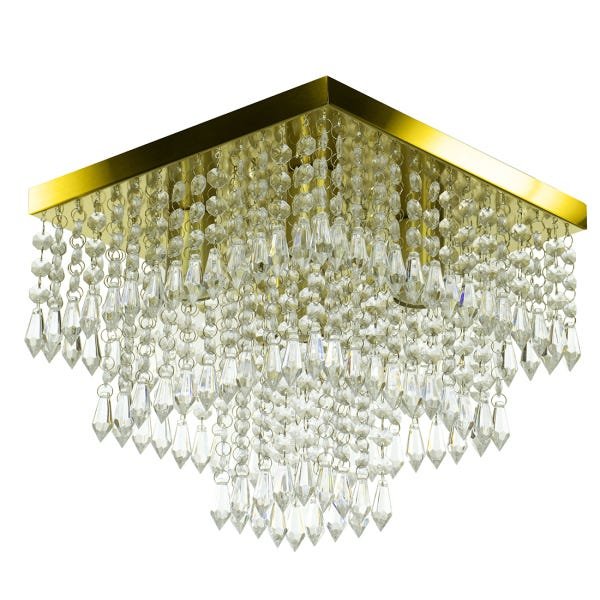 Lustre De Cristal Acrilico Sweetcrillic 30x30 Dourado Gold - 1