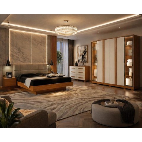 Dormitório Casal Reflecta LED Completo 3 Peças - Zeus Arbo