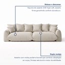 Ver mais imagens de Sofá Cama Modular Orgânico Retrátil 4 Lugares Base Madeira Maciça 230 cm Marrocos