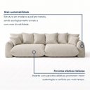 Ver imagem 4 de Sofá Cama Modular Orgânico Retrátil 4 Lugares Base Madeira Maciça 230 cm Marrocos
