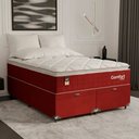 Ver imagem 7 de Cama Box Baú Casal Bipartido Colchão Comfort Class Pillowtop Vinho/suede Vinho