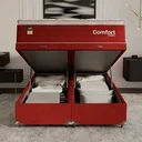 Ver imagem 6 de Cama Box Baú Casal Bipartido Colchão Comfort Class Pillowtop Vinho/suede Vinho