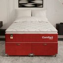 Ver mais imagens de Cama Box Baú Casal Bipartido Colchão Comfort Class Pillowtop Vinho/suede Vinho