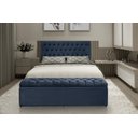 Ver imagem 2 de Cabeceira e Calçadeira Imperatriz 100 cm Suede Azul Marinho