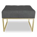 Ver imagem 4 de Puff Lisa Suede Grafite Base Metálica Industrial Dourado - Pallazio