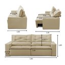 Ver imagem 3 de Sofá Retrátil e Reclinável 3 lugares com Molas 1,80m Livia Suede Bege Adonai Estofados