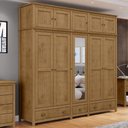 Ver imagem 2 de Guarda Roupa Casal Topázio 10 Portas e 3 Gavetas Freijó com Espelho - Finestra Móveis