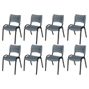 Ver imagem 2 de Kit 8 Cadeiras Iso Fixa Empilhável Escola Igreja Salão:cinza