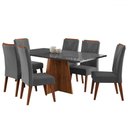 Ver imagem 2 de Mesa de Jantar 6 Lugares Stilo Mel/cinza/veludo Cinza - Viero Móveis
