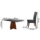 Ver imagem 3 de Mesa de Jantar 6 Lugares Stilo Mel/cinza/veludo Cinza - Viero Móveis