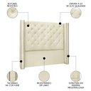 Ver imagem 3 de Cabeceira Casal Cama Box 140cm Louise S06 Linho Pérola - Mpozenato