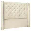 Ver imagem 1 de Cabeceira Casal Cama Box 140cm Louise S06 Linho Pérola - Mpozenato