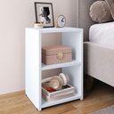 Ver imagem 2 de Kit 2 Mesinhas Lateral Pequena Cabeceira Suspensa Almofadada Cama Casal 1,40 Decoração Quarto