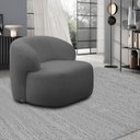 Ver imagem 2 de Kit 2 Poltronas Decorativas Charlote Sala de Estar Base Fixa Bouclê Grafite G88 - Gran Belo