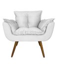 Ver imagem 2 de Poltrona Decorativa Estofada para Consultório Opala Corano Branco - Dl Decor