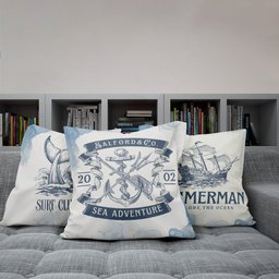 Kit 3 Capas Almofadas Decorativas Praia Surf 45x45 Id Decor - 5