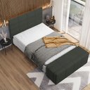 Ver imagem 2 de Cabeceira Cama Box Casal 140 cm Roma W01 Linho Verde Musgo - Lyam Lyam Decor