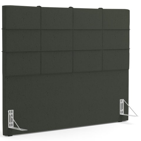 Cabeceira Cama Box Casal 140 cm Roma W01 Linho Verde Musgo - Lyam Lyam Decor