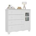 Ver imagem 2 de Cômoda Infantil 95cm 1 Porta com Vidro e 4 Gavetas Luna Multimóveis Mp4414 Branco