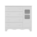 Ver imagem 7 de Cômoda Infantil 95cm 1 Porta com Vidro e 4 Gavetas Luna Multimóveis Mp4414 Branco