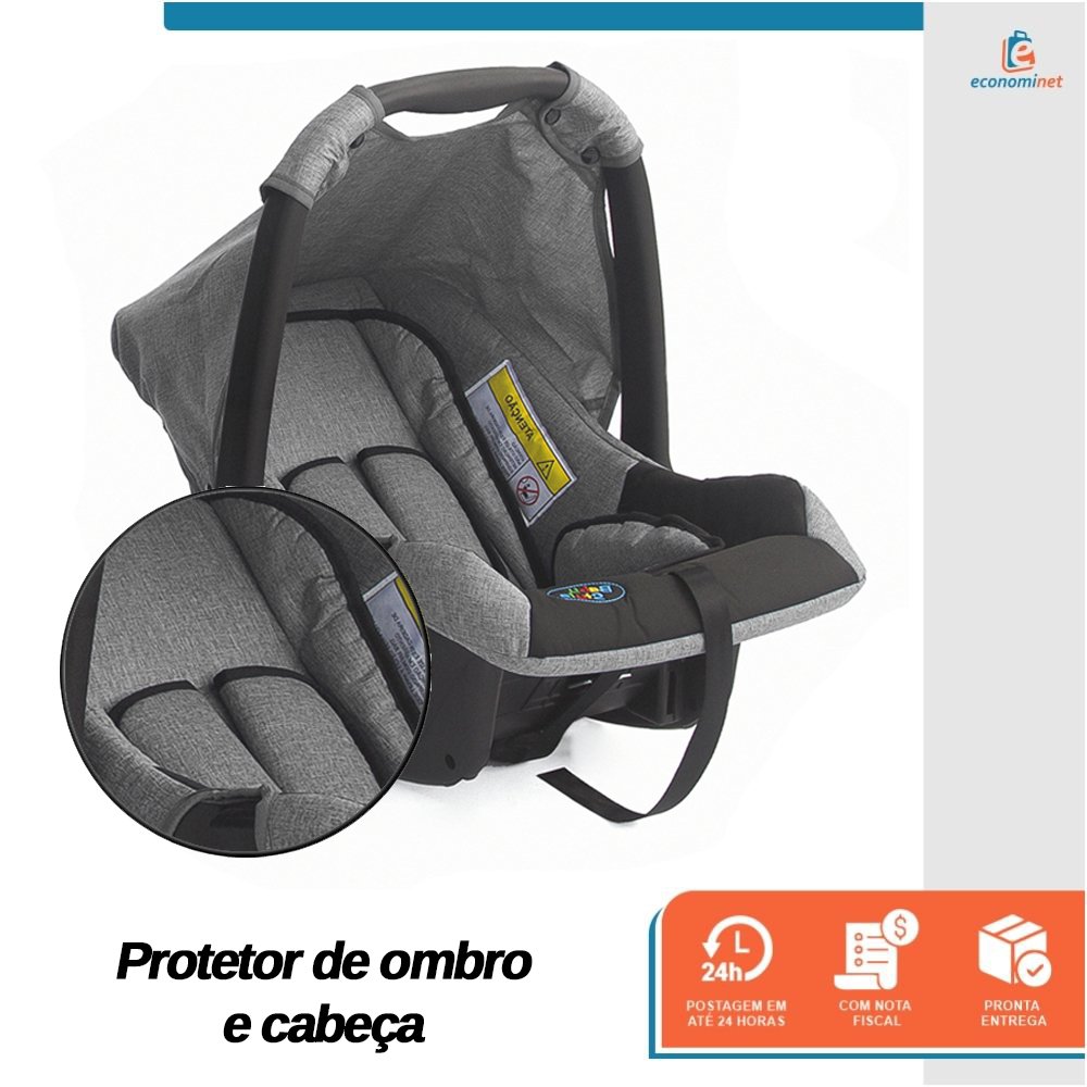 Bebê Conforto Cinza Victory Baby Style 0-13kg Seguro, Confortável e Prático para Viagens - 2