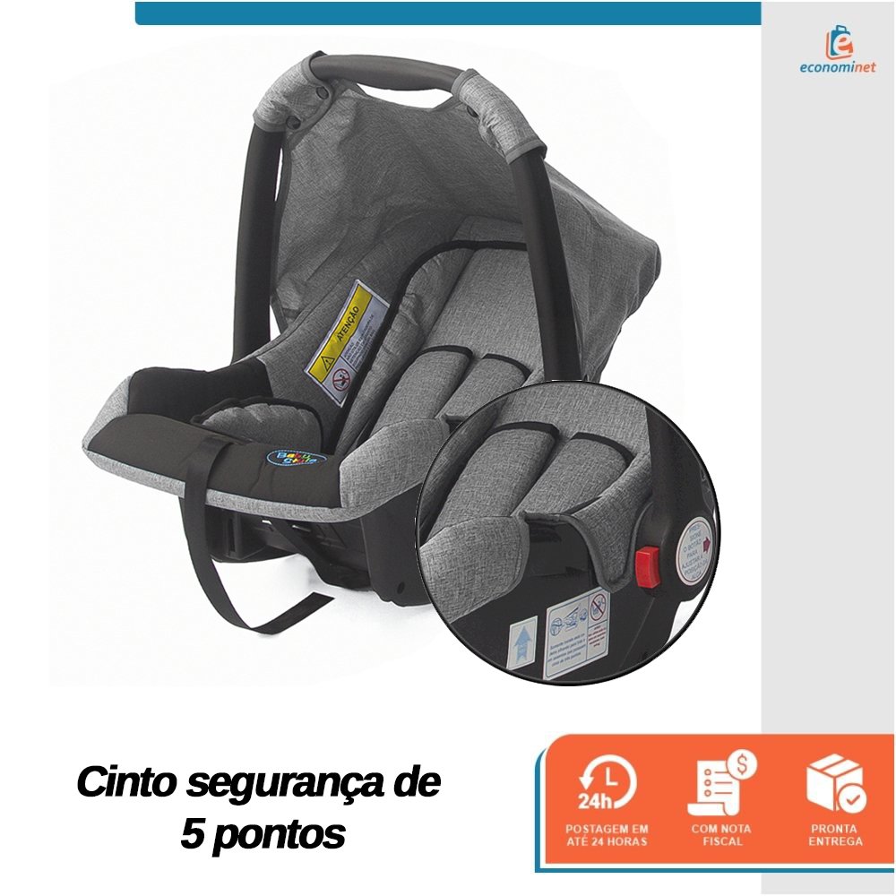 Bebê Conforto Cinza Victory Baby Style 0-13kg Seguro, Confortável e Prático para Viagens - 3