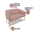 Ver imagem 4 de Sofá Namoradeira 2 Lugares Pé de Ferro Dourado Stella Veludo Rosê D03 - D'Rossi