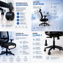 Ver mais imagens de Conjunto 2 Peças Mesa em L com 3 Gavetas e Cadeira Ergonômica 190cm Netflex Nogal/Preto