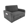 Sofá Cama Daiane 2 Lugares com Baú Suede Cinza Matrix - 1