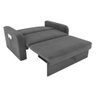 Sofá Cama Daiane 2 Lugares com Baú Suede Cinza Matrix - 3