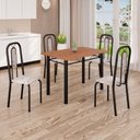 Ver imagem 1 de Conjunto Sala de Jantar com 4 Cadeiras Lívia Preto/Bege/Marrom