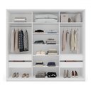 Ver imagem 3 de Guarda-roupa Casal Valência 3 Portas 4 Gavetas Branco/azul - Politorno