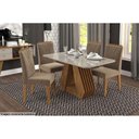 Ver imagem 7 de Mesa de Sala Jantar Ágata C/ Tampo Madeirado C/ Vidro 130x80cm Cinamomo/off White - Cimol