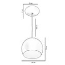 Ver imagem 3 de Lustre Pendente Bola Média De Alumínio 23cm Branco/cobre