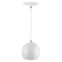 Ver imagem 2 de Lustre Pendente Bola Média De Alumínio 23cm Branco/cobre