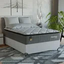 Ver imagem 1 de Cama Box Casal + Colchão Comfort Class Pillow Top 138x188 Cinza/suede Branco